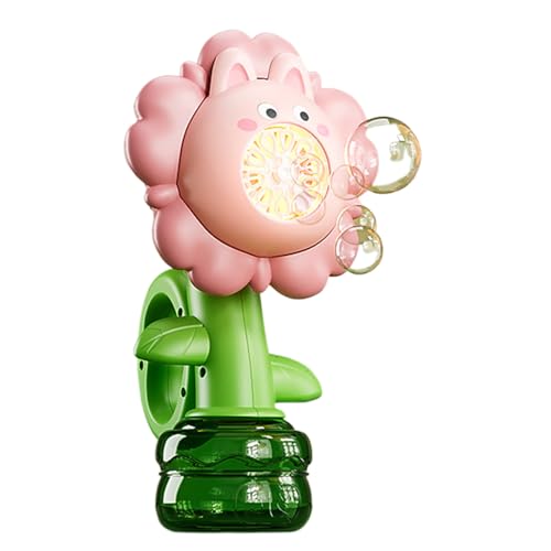Générateur de bulles automatique lumineux à piles avec système de fleur animée pour l'extérieur.