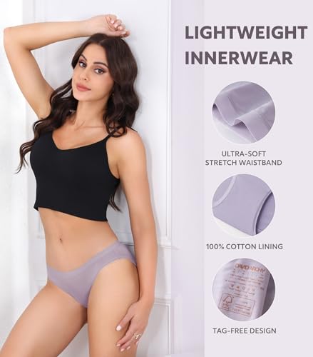 Image of DAVID ARCHY Womens Underwear, Bamboo Rayon Underwear Panties Moisture Wicking Panties, Soft Breathable, 4 Pack