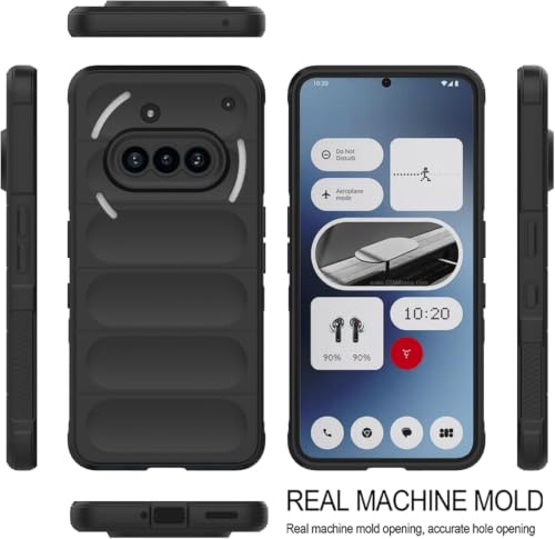 Image of ShieldTech AirGuard Series Back Cover Case for Nothing Phone 3a | Microfiber Lining | Airbag Cushion Drop Protection | Shockproof Silicone Cover Case | Anti Slip Grip - Black for Nothing Phone 3a