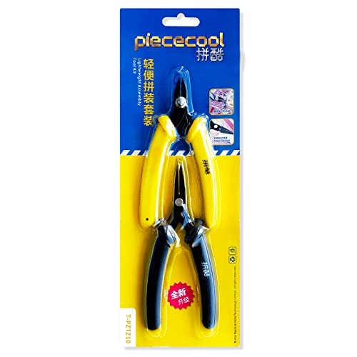 Piececool DIY Tools Set for Metal Earth Model Kits, 2pcs/set Professional Clipper and Needle Nose Pliers for Metal Puzzles Assembling Cutting and Bending Tools Kit