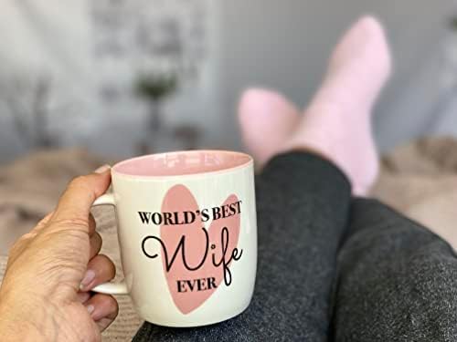 Triple Gifffted Wife Gifts - Worlds Best Wife Ever Coffee Mug and Socks for Women from Husband for Christmas, Gift Idea for Her Romantic Birthday, Women's Anniversary, Valentines, Mothers Day Mugs