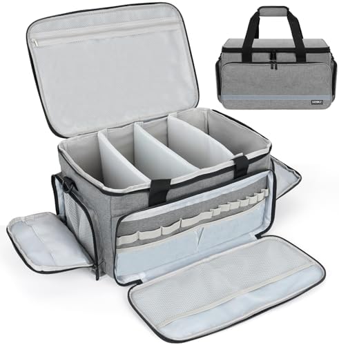 LEFOR·Z Home Health Nurse Bag Medical Bag Empty First Aid Storage with Detachable Divider Medical Supplies Bag for Nursing Student,Therapist,Doctors(Gray)