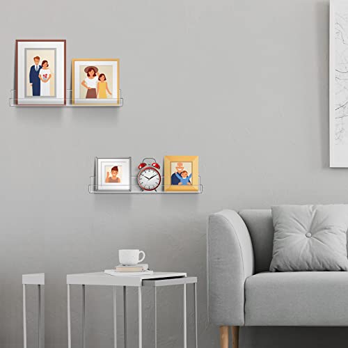 Jetec Acrylic Floating Shelves For Wall Clear Wall Bookshelf For Kids Acrylic Wall Display Shelves Book Shelf For Room Picture Display Storage,15 X 1.7 X 2 Inches (Transparent, 24 Pcs) #TOP1