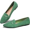 Obtaom Women’s Pointy Toe Loafer Flat Comfortable Faux Suede Work Shoes,Cute Penny Loafer Slip On Ballet Flat