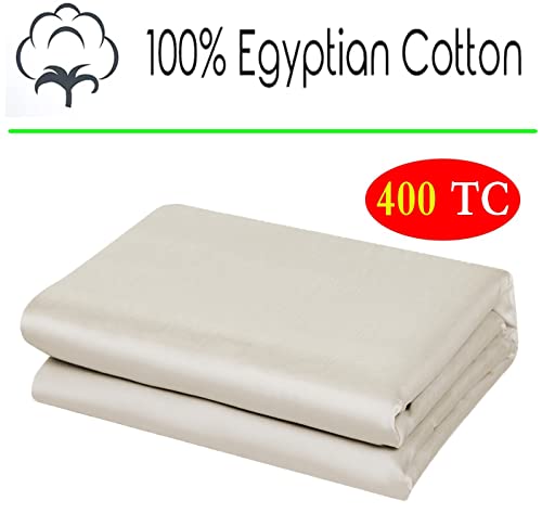 Shunjie.home Flat Sheet Only Twin Size, 400 Tc 100% Egyptian Cotton Flat Sheet - Wrinkle, Fade, Stain Resistant (Ivory, Twin) #TOP6