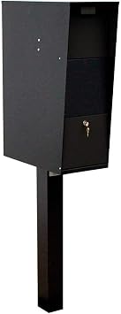 WV-VACPST Rust Free 4 inch Diameter 49 inch Tall Steel Mounting Post for Mailbox, Black