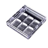 AOWA 2PCS DIY Empty 6 Square Grids Eyeshadow Lipstick Powder Box Case Cosmetic Packing+Palette