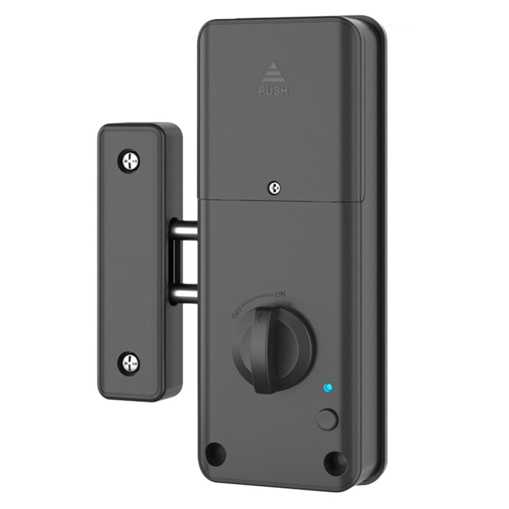 FACAIIO Cerradura de Puerta Invisible Inteligente Compatible con Aplicación TTLock y Tarjeta IC, Control Bluetooth para Puertas de Madera, Seguridad Antirrobo, Fácil Instalación, Negro
