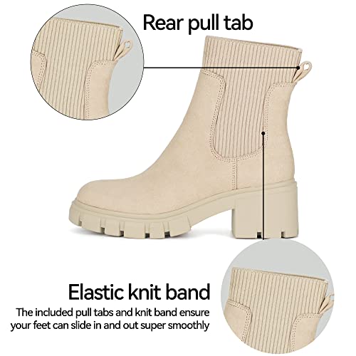 Athlefit Women's Chelsea Boots Fall Platform Ankle Boots Slip on Chunky Lug Sole Boots by Athlefit - Used condition - Image 5