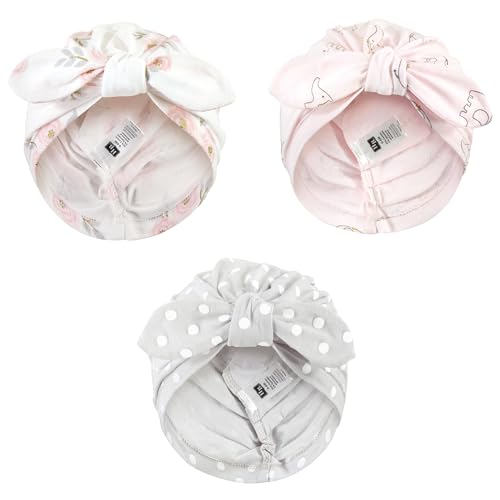 Turbante para niñas suave de algodón Hudson Baby elástico con diseño de elefante