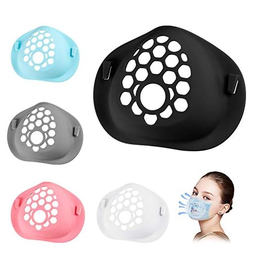 XMY Mask Bracket, Silicone face Mask, 3D Breathable and not stuffy - Lipstick protector to protect skin from irritation. Soft, Smooth, Comfortable, Washable and Reusable (5-Pack, Large-Adult)