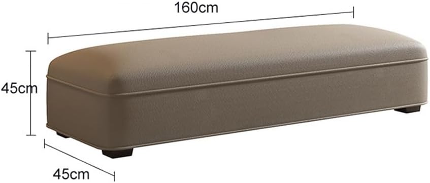 End Stool Light Luxury Bed End Stool Bedside Stool Simple Modern Bedroom Bedside Leather Bed Couch Cloakroom Long Bench Long Bench(Light Blue)