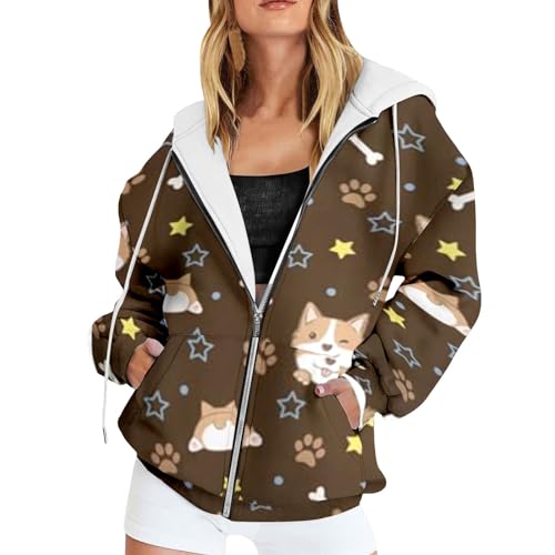 Sweat à capuche confortable femme à motif pour vos sorties casual de mi-saison