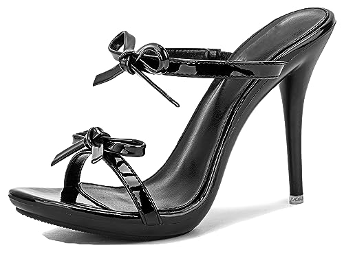 Mules d'été à talon aiguille noir pour vos soirées habillées
