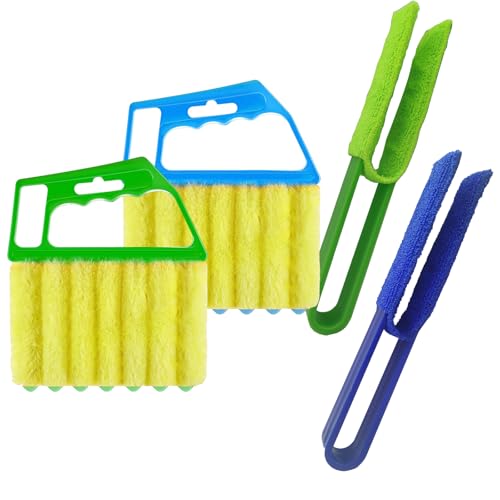 4 Piece Set Blind Cleaner, Venetian Blind Cleaner Tool, Damp Duster, Venetian Blind Cleaner, Blinds Cleaner, For Remove Dust, Air Conditioning Fan Blades, Central Air-Conditioning, House Cleaning
