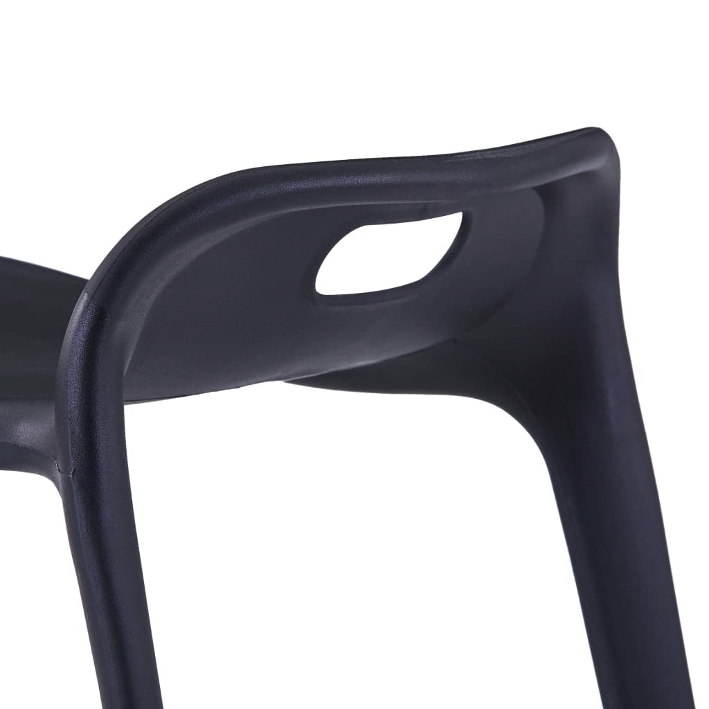 vidaXL 4X Tabourets Empilables Tabouret de Cuisine Tabouret de Salle à Manger Tabouret de Bar Comptoir Bistrot Maison Noir Plastique