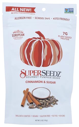 Super Seeds, Gourmet Pumpkin Seeds Cinnamon And Sugar, 5 Ounce