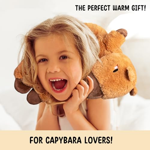 Image of Happy Fuel Capybara Microwavable & Weighted Stuffed Animals - Unscented Heatable Plush Doll, Cute Capybara Plush Toys Gifts for Girls Boys and Kids