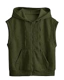 LAOCERENCE Girls Boys Basic Sleeveless Zipper Vest Hoodie Casual Sweatshirt Soild Tank Tops Kanga Po