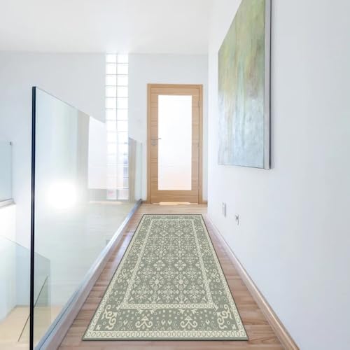 Alfombra verde para pasillo y cocina ideal para crear un hogar acogedor 6