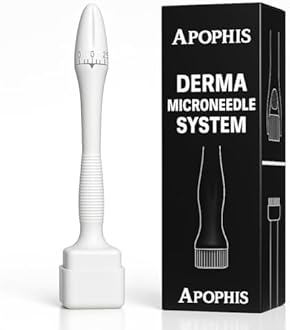 APOPHIS 140 Titanium Adjustable Micro Needles Facial Derma Roller Kit for Skin Repair, Face, Hair & Beard Growth (SKIN & Hair & Beard Growth)