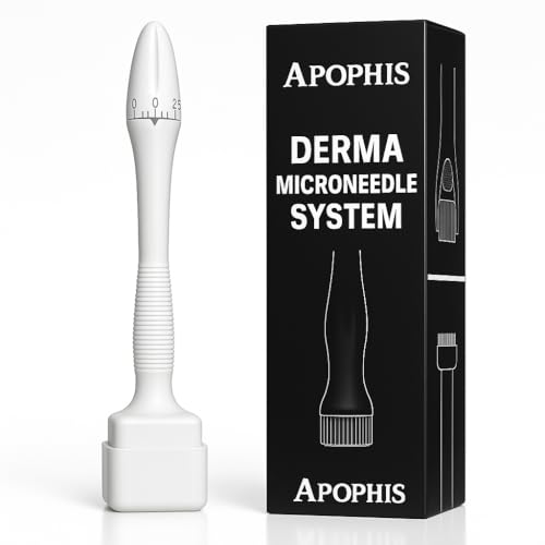 APOPHIS 140 Titanium Adjustable Micro Needles Facial Derma Roller Kit for Skin Repair, Face, Hair & Beard Growth (SKIN & Hair & Beard Growth)