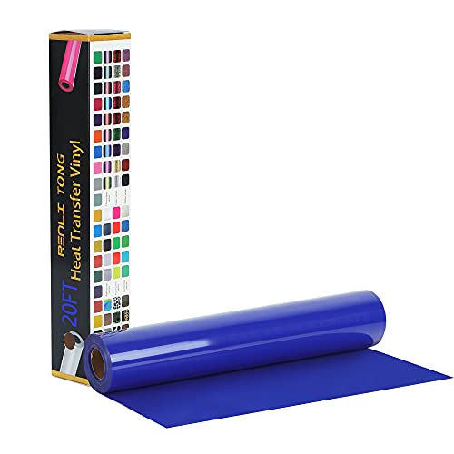 Royal Blue HTV Iron on Vinyl 12Inch by 20ft Roll Sapphire Heat Transfer Vinyl for T-Shirt Vinyl Rolls Easy to Cut & Weed for Heat Vinyl Design(Sapphire)