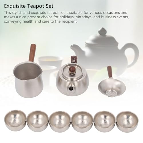 Juego de tetera con colador 350 ml, taza de 45 ml y taza para servir de 375 ml 5