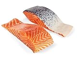 Oshēn Brand - Atlantic Salmon - 8oz Fresh Fillet Skin-on Portions (4 Count) Sustainably Raised- 2lb Box