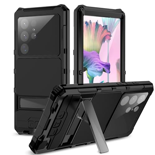 Coque en métal pour Samsung Galaxy S23 Ultra avec protection militaire 15 pieds et écran