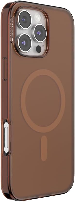 PopSockets iPhone 16 Pro Max Case Compatible with MagSafe, Phone Case for iPhone 16 Pro Max, Wireless Charging Compatible, Case Only - Amber