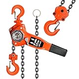 Lever Chain Hoist, 13200lbs Heavy Duty Come Along Winch, Manual Chain Hoist with Upgraded Auto Chain Leading & 360° Rotating Hook for Industrial Use, Warehouse and Construction (6Ton10FT)