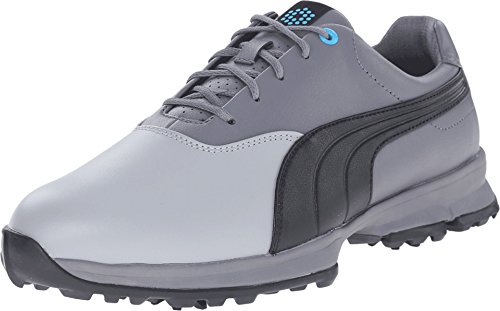 Puma Men's Golf Ace Golf Shoe, Limestone Gray/Black/Steel Gray, 7 M US