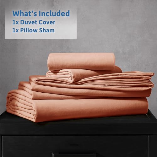 Hearth & Harbor Twin Duvet Cover Set - 2 Piece Soft Prewashed Bedding Set Twin/Twin XL - Includes 1 Duvet Cover 68x90 inches with Zipper Closure and 1 Pillow Sham, Rust, Comforter Not Included by Hearth & Harbor - Used condition - Image 9