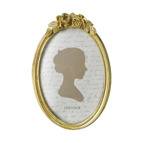 Sunlit Vintage Picture Frame 4x6 Inch, Oval Antique Photo Frames