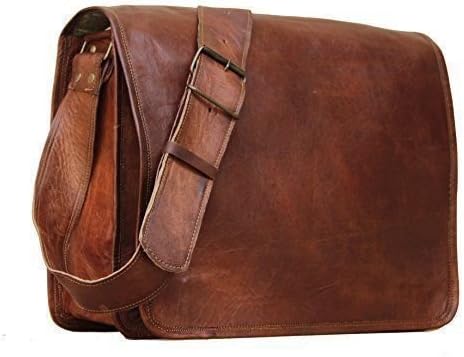Vintage Leather Laptop Bag 11" Messenger Handmade Full Flap Cross Body Shoulder Bag