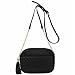FashionPuzzle Chevron Quilted Crossbody Camera Bag with Chain Strap and Tassel (Black) One Size