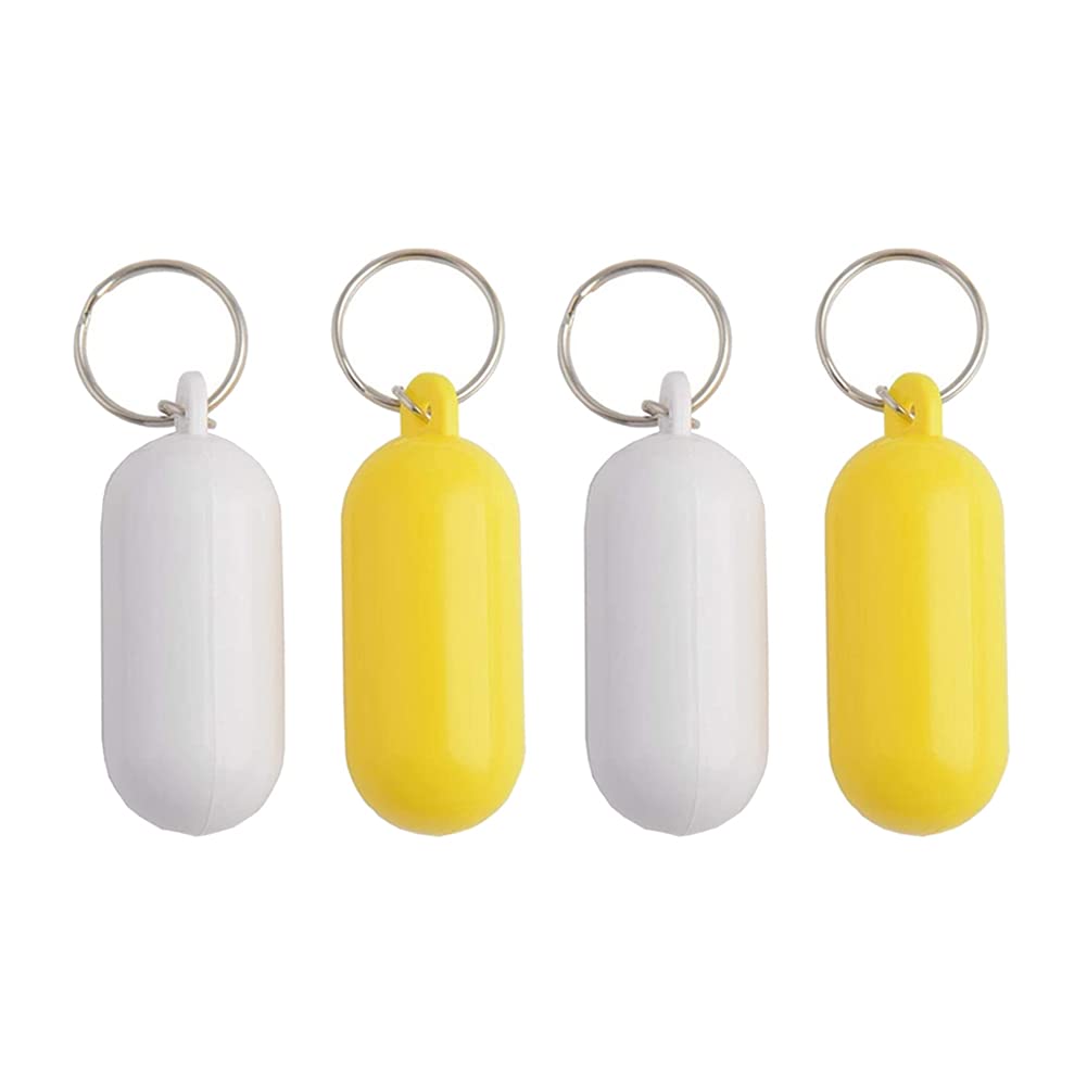 HugeDE 4 Pcs Floating Keychain Key Chain Oval Float Key Ring Key Float Keychain for Boating Fishing Sailing Outdoor Sports