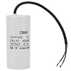 CBB60 Run Capacitor, Wire 250VAC 120uF 50/60Hz Capacitor for Motor Air Compressor