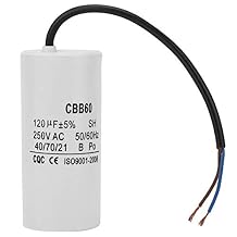 Motor Run Capacitor, AC CBB60 Capacitor 250V AC Capacitor 120uF Capacitor 50/60Hz Motor Start Capacitor with Wire Capacitor for Air Conditioner