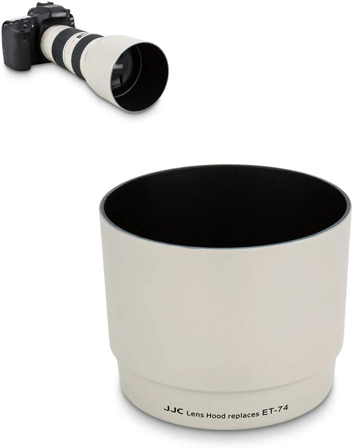 Parasol reversible dedicado JJC para Canon EF 70-200 mm f/4L es USM Reemplaza el parasol ET-74 Disponible para colocar tapa de lente y filtro de 67 mm | Reemplaza el parasol Canon ET-74, diseño reversible, reduce el destello de la lente y es antirrayas