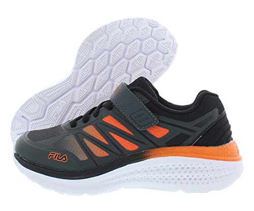 Fila Superstride 3 Strap Boys Shoes Size 12, Color: Black/Orange