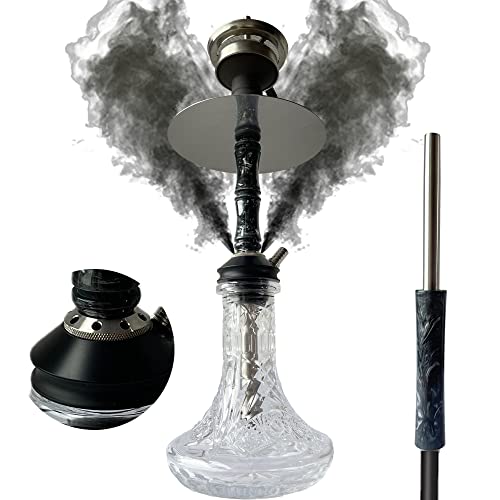Biguy Mini Shisha Set Komplett, Hookah Rauchsäule Aus Epoxidharz,Edle Wasserpfeife 50 cm mit Stecksystem und Premium…