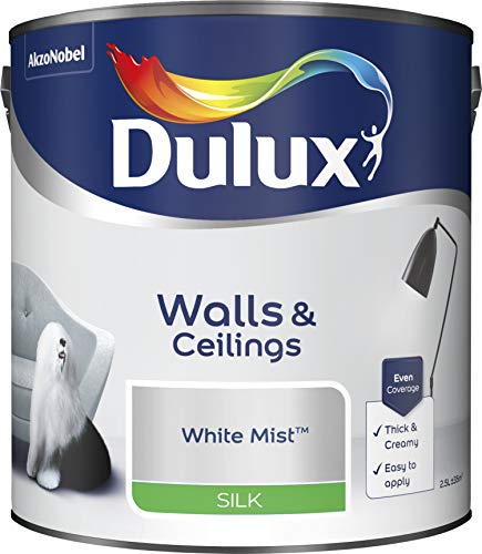 Image of Dulux Paints 2.5 Litre Ready Mixed Silk White Mist