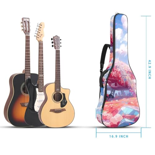Housse de guitare acoustique étanche multicolore avec plusieurs poches