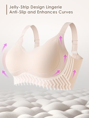 Anti Sagging Full Coverage Bras for Women，No Underwire Bras for Women Wireless Push-Up3