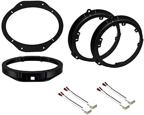 6x9 Front and 6" 6.5" 6.75" Rear Car Stereo Speaker Install Adapter Mount Bracket Plates and Speaker Wire Connectors- Made for Ford: 2023-2024 F150 F-150, 2022-2024 F250/F350/F450/F-250/F-350/F-450
