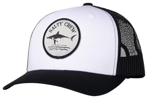 Image of Salty Crew Shark Logo Retro Trucker Hat - Unisex Adjustable Baseball Hat for Adults - Premium Cotton