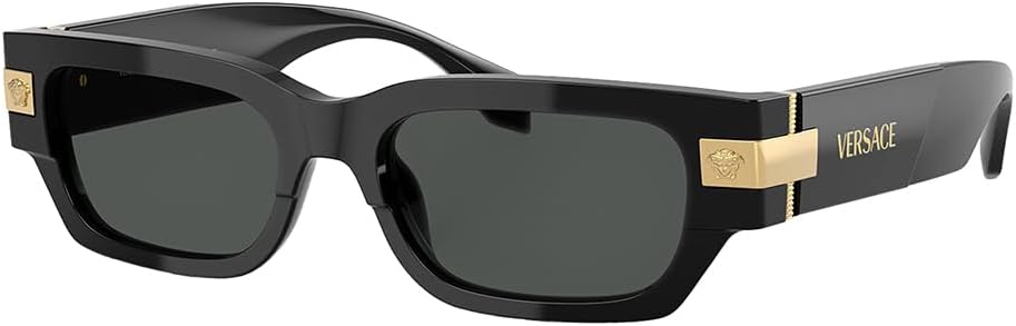 Versace Man Sunglasses Black Frame, Dark Grey Lenses, 53MM