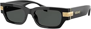 Versace Man Sunglasses Black Frame, Dark Grey Lenses, 53MM